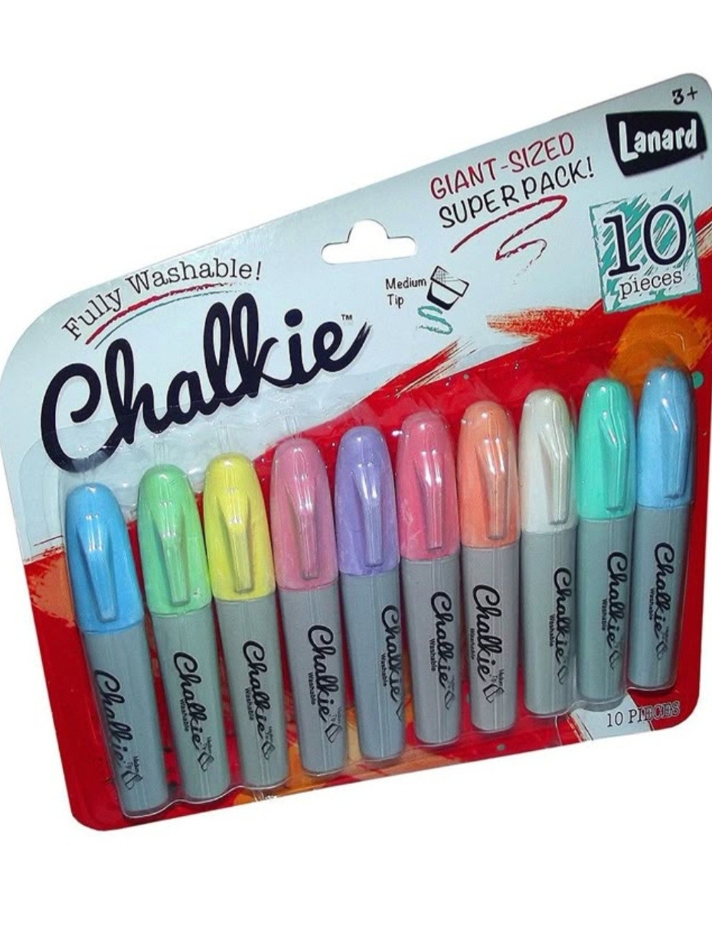 Chalkie Giant-Sized Washable Chalk Markers — Pastel 10-Pack